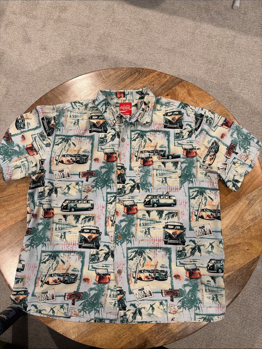Official Coca-Cola x Volkswagen Retro VW Camper Van Hawaiian Shirt (XL)